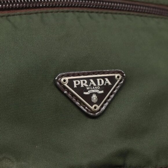 PRADA Shoulder Bag Nylon Khaki Silver Auth - Picture 8 of 16
